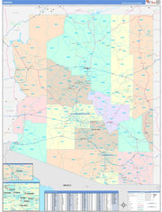 Color Cast Style Arizona Wall Map by Market Maps