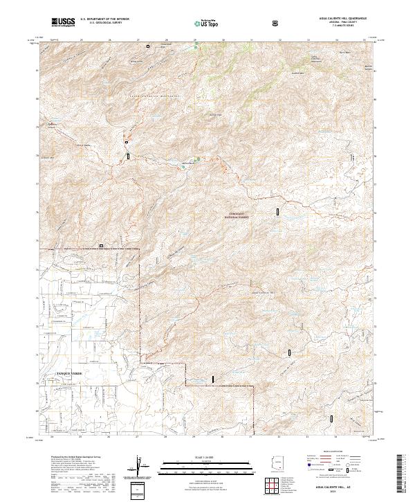 US Topo 7.5-minute map for Agua Caliente Hill AZ