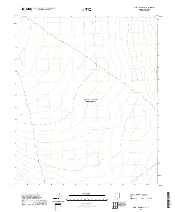 USGS US Topo 7.5-minute map for Aguila Mountains SW AZ 2021