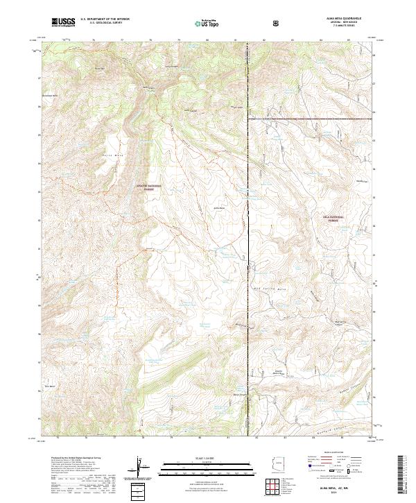 US Topo 7.5-minute map for Alma Mesa AZNM