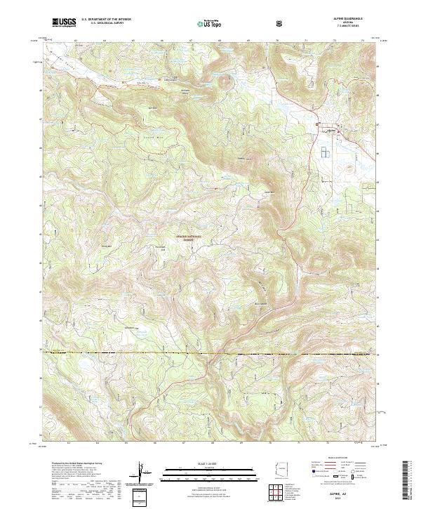 US Topo 7.5-minute map for Alpine AZ