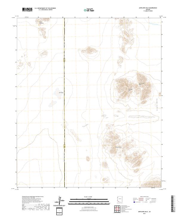 USGS US Topo 7.5-minute map for Antelope Hills AZ 2021