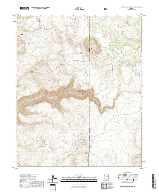 US Topo 7.5-minute map for Apache Maid Mountain AZ – American Map Store