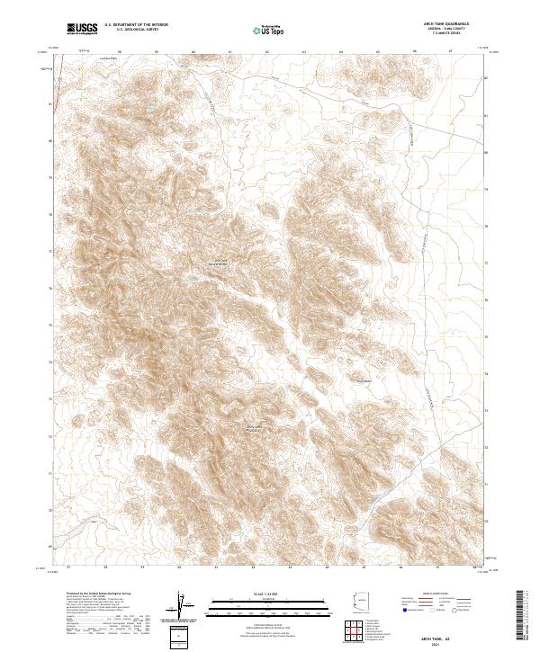 USGS US Topo 7.5-minute map for Arch Tank AZ 2021