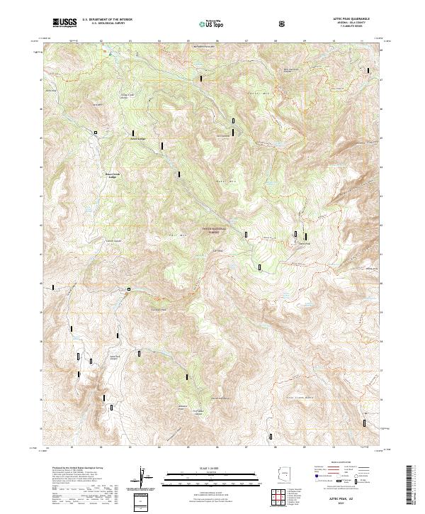 US Topo 7.5-minute map for Aztec Peak AZ