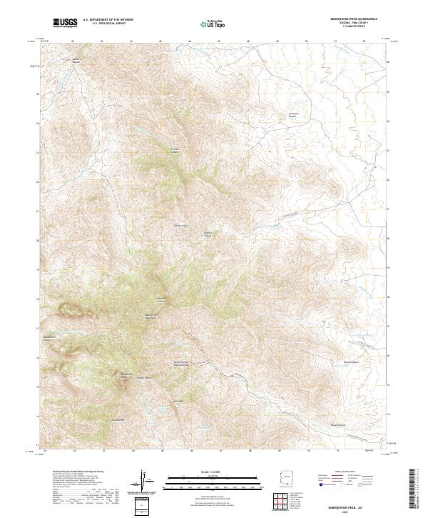 USGS US Topo 7.5-minute map for Baboquivari Peak AZ 2021