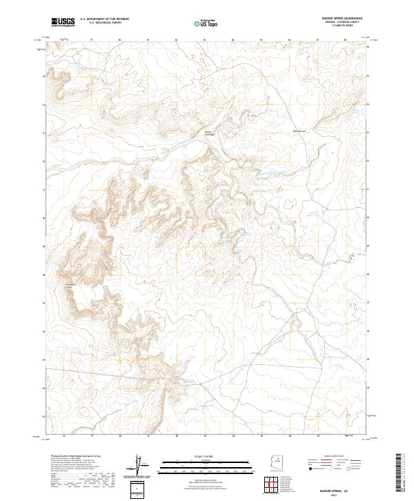 US Topo 7.5-minute map for Badger Spring AZ