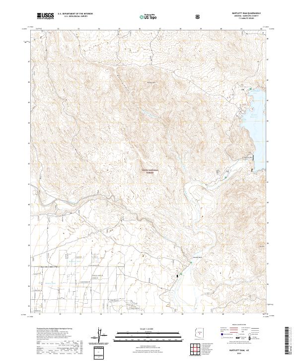 US Topo 7.5-minute map for Bartlett Dam AZ