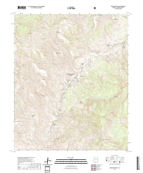 US Topo 7.5-minute map for Bear Mountain AZ