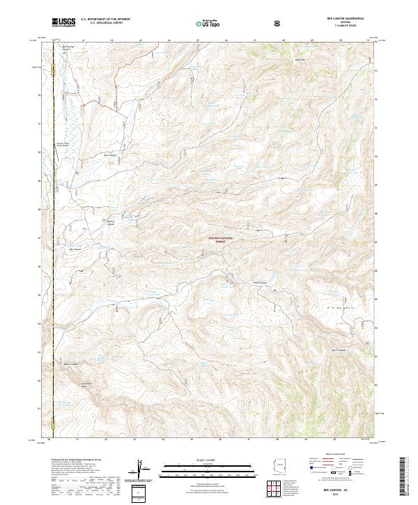 US Topo 7.5-minute map for Bee Canyon AZ