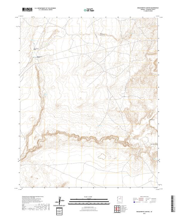 US Topo 7.5-minute map for Begashibito Canyon AZ