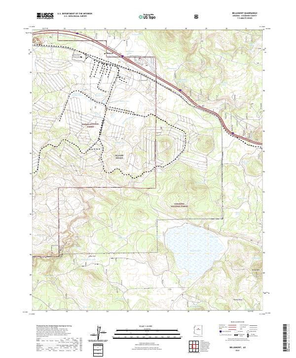 US Topo 7.5-minute map for Bellemont AZ