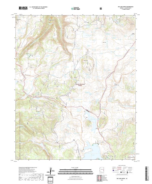 US Topo 7.5-minute map for Big Lake North AZ