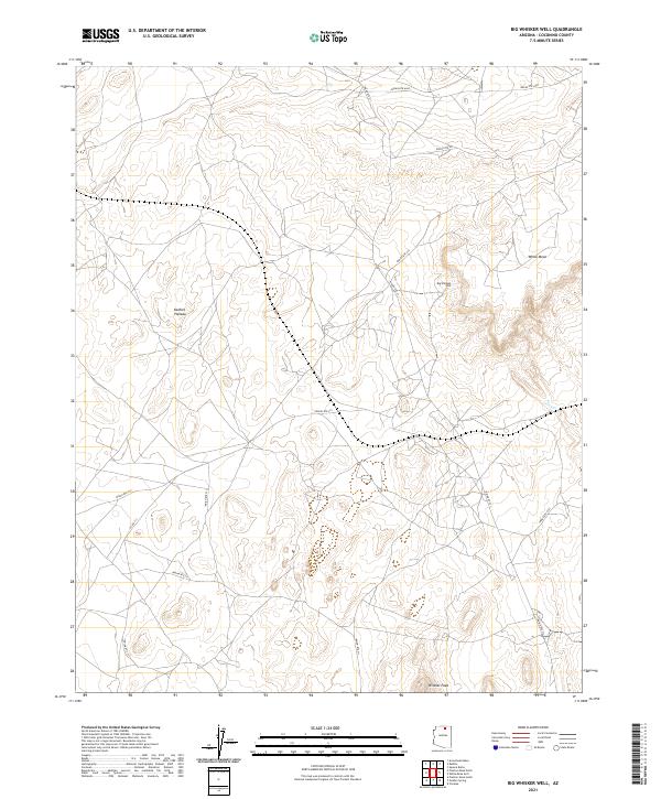 US Topo 7.5-minute map for Big Whisker Well AZ