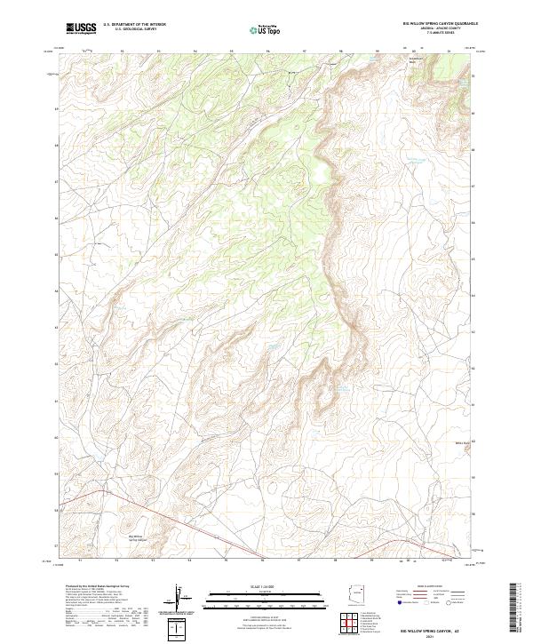 US Topo 7.5-minute map for Big Willow Spring Canyon AZ