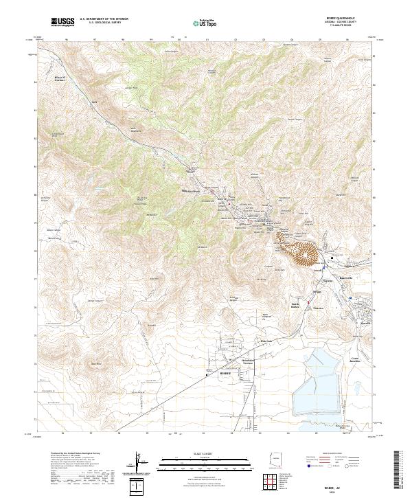 USGS US Topo 7.5-minute map for Bisbee AZ 2021