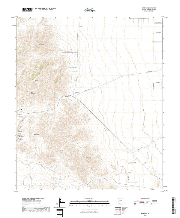 USGS US Topo 7.5-minute map for Bisbee NE AZ 2021