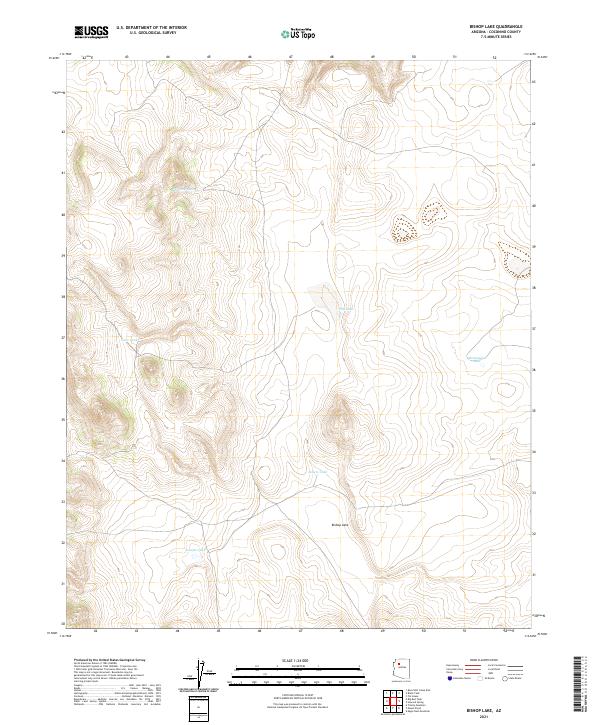 US Topo 7.5-minute map for Bishop Lake AZ