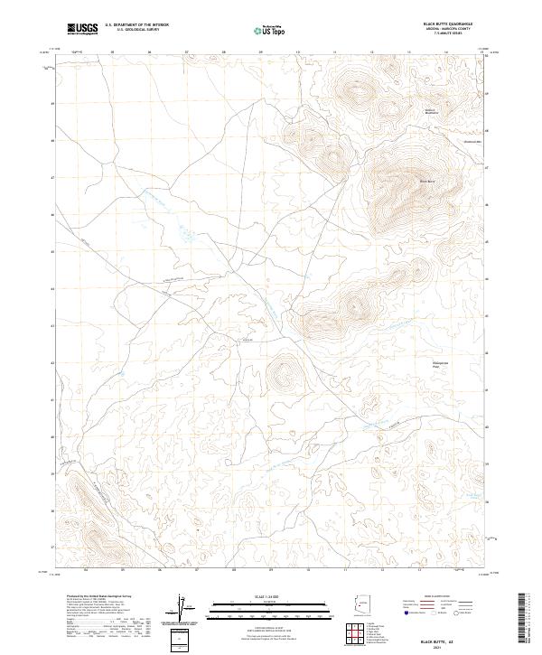 US Topo 7.5-minute map for Black Butte AZ