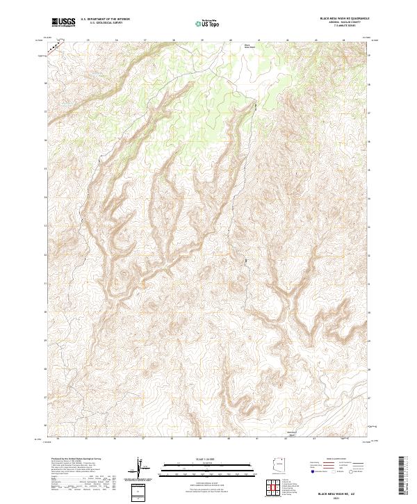 US Topo 7.5-minute map for Black Mesa Wash NE AZ