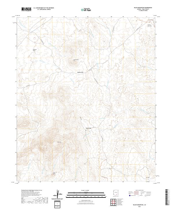 US Topo 7.5-minute map for Black Mountain AZ