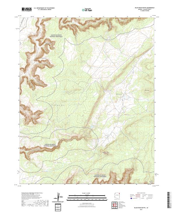 US Topo 7.5-minute map for Black Rock Butte AZ