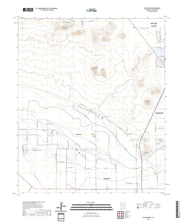 US Topo 7.5-minute map for Blackwater AZ