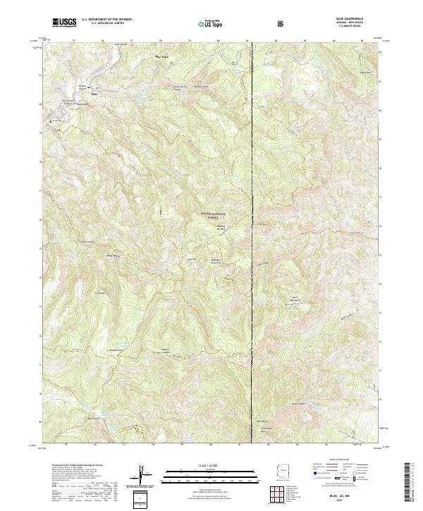 US Topo 7.5-minute map for Blue AZNM