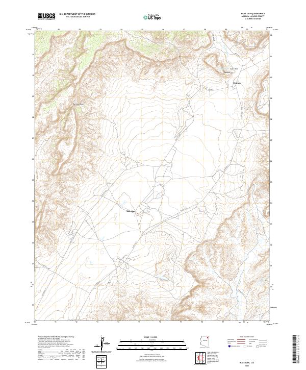 US Topo 7.5-minute map for Blue Gap AZ