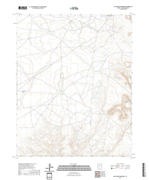 US Topo 7.5-minute map for Blue Moon Reservoir AZ