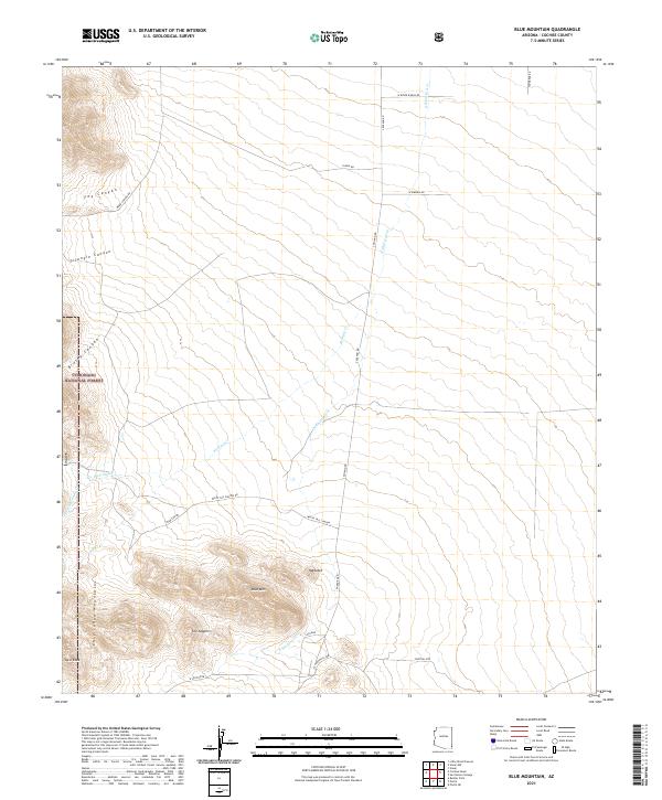 US Topo 7.5-minute map for Blue Mountain AZ