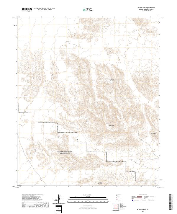 US Topo 7.5-minute map for Blue Plateau AZ