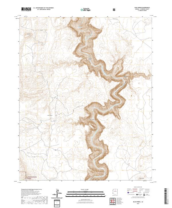 US Topo 7.5-minute map for Blue Spring AZ