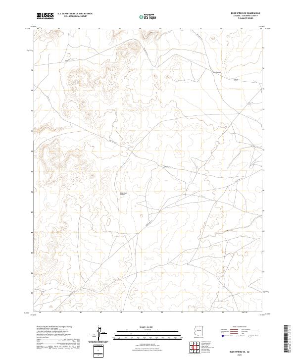 US Topo 7.5-minute map for Blue Spring SE AZ