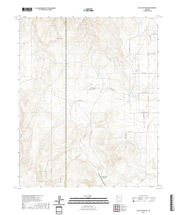 US Topo 7.5-minute map for Blye Canyon NE AZ