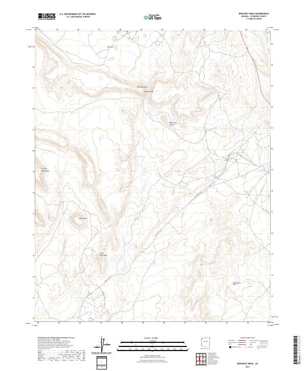 US Topo 7.5-minute map for Bodaway Mesa AZ