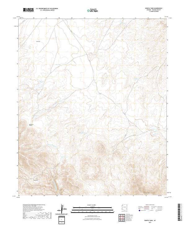 US Topo 7.5-minute map for Bonita Tank AZ