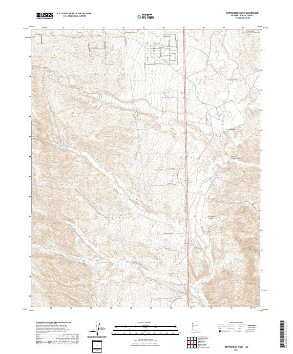 US Topo 7.5-minute map for Bottleneck Wash AZ