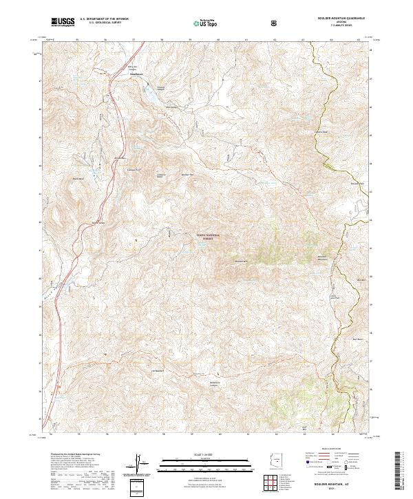 US Topo 7.5-minute map for Boulder Mountain AZ