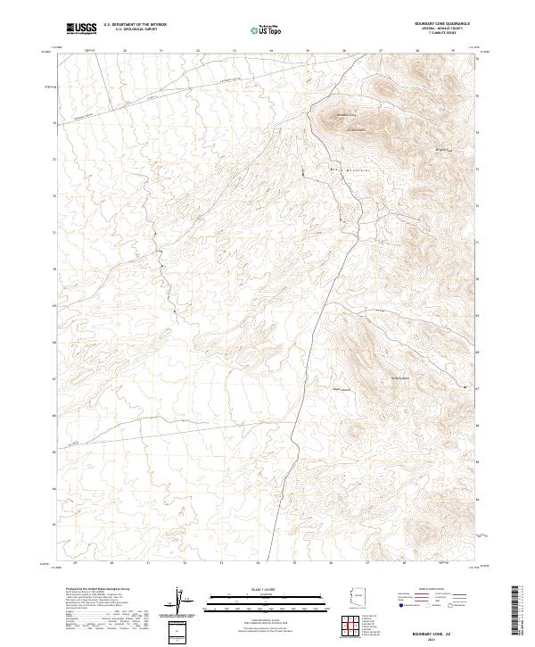 US Topo 7.5-minute map for Boundary Cone AZ