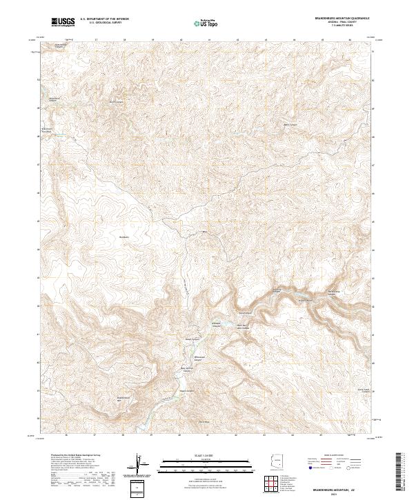 US Topo 7.5-minute map for Brandenburg Mountain AZ