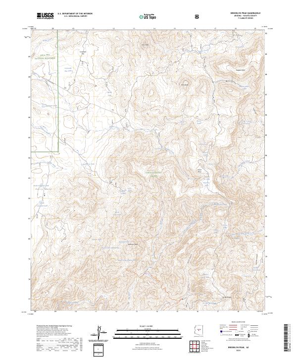 US Topo 7.5-minute map for Brooklyn Peak AZ