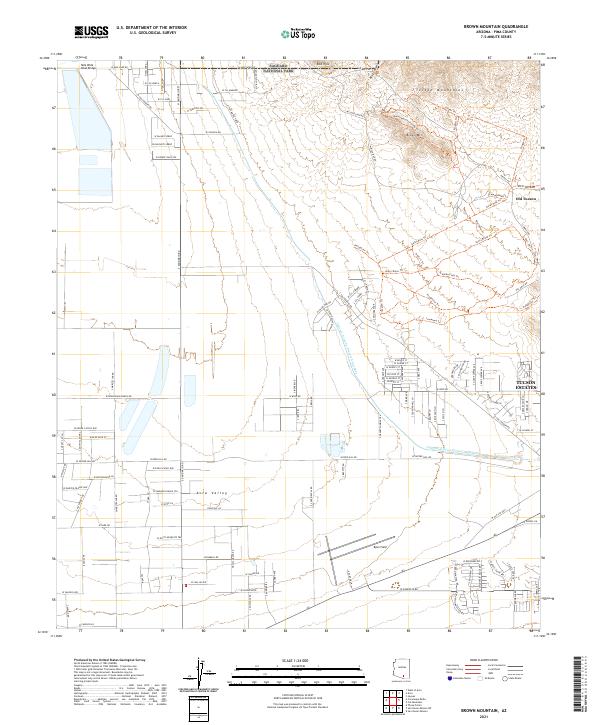 US Topo 7.5-minute map for Brown Mountain AZ