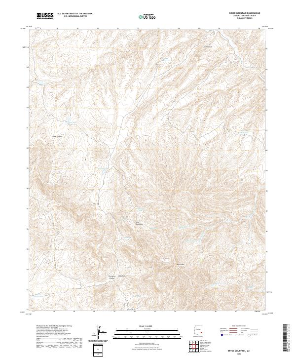 US Topo 7.5-minute map for Bryce Mountain AZ