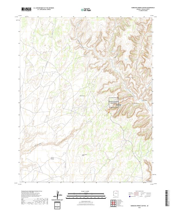 US Topo 7.5-minute map for Bubbling Spring Canyon AZ