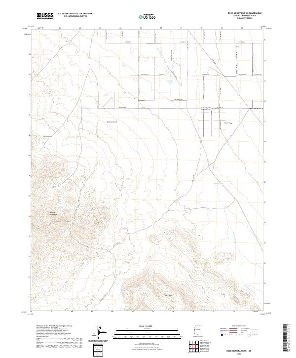 US Topo 7.5-minute map for Buck Mountains SE AZ