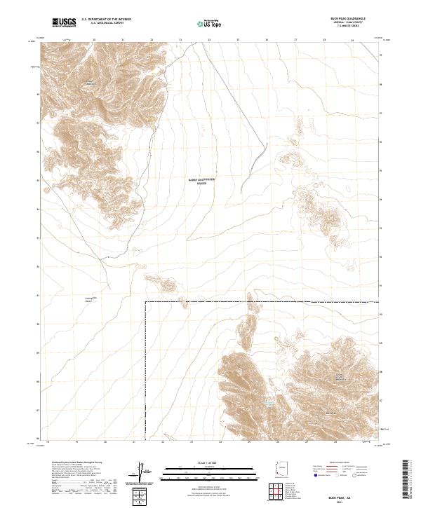 USGS US Topo 7.5-minute map for Buck Peak AZ 2021