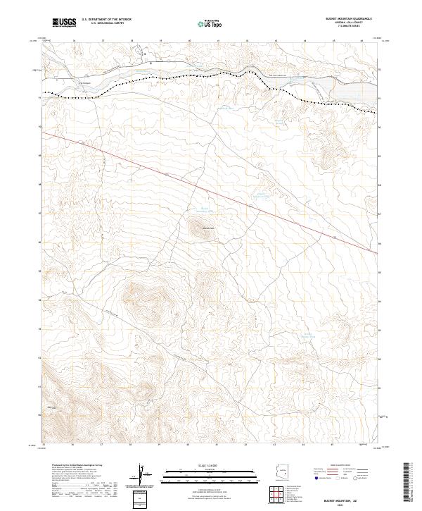 US Topo 7.5-minute map for Bucket Mountain AZ