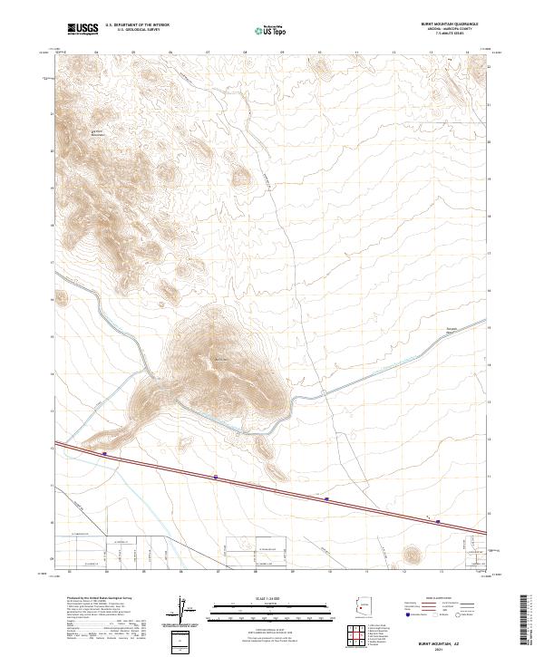 US Topo 7.5-minute map for Burnt Mountain AZ