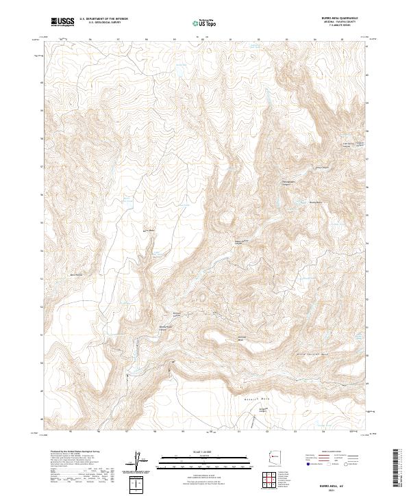 US Topo 7.5-minute map for Burro Mesa AZ